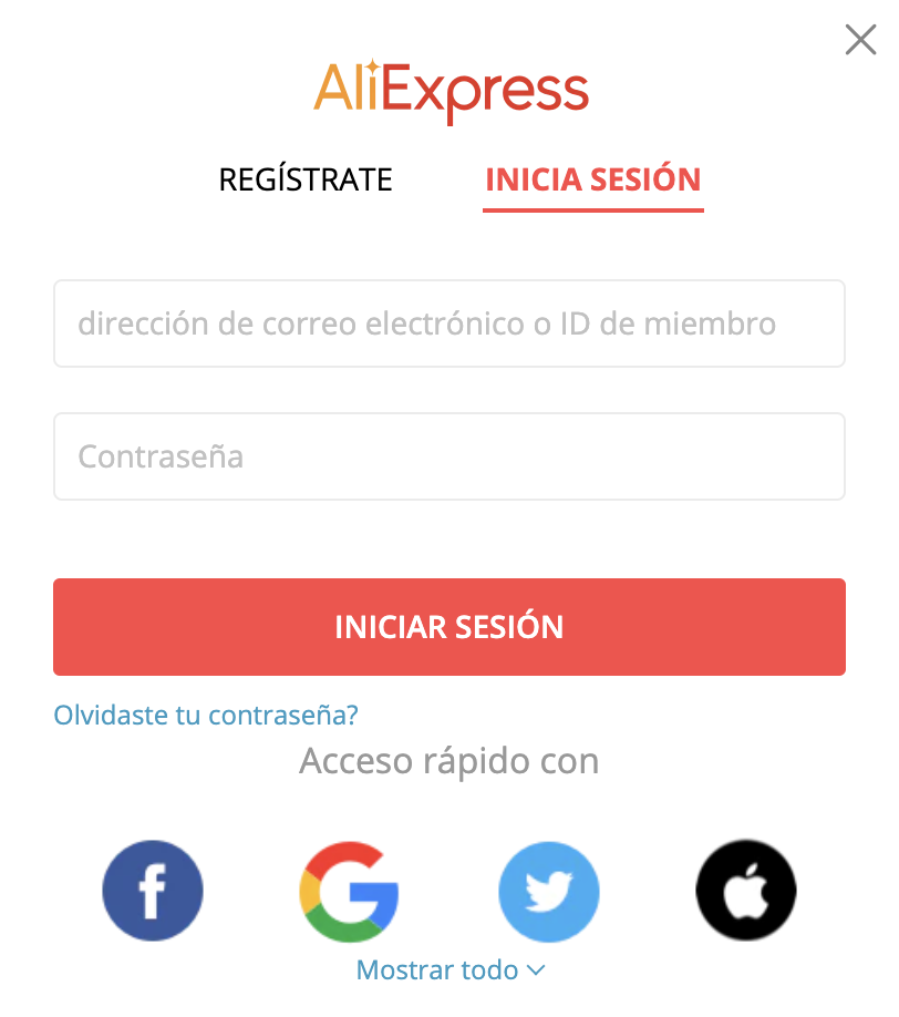 Cuenta AliExpress