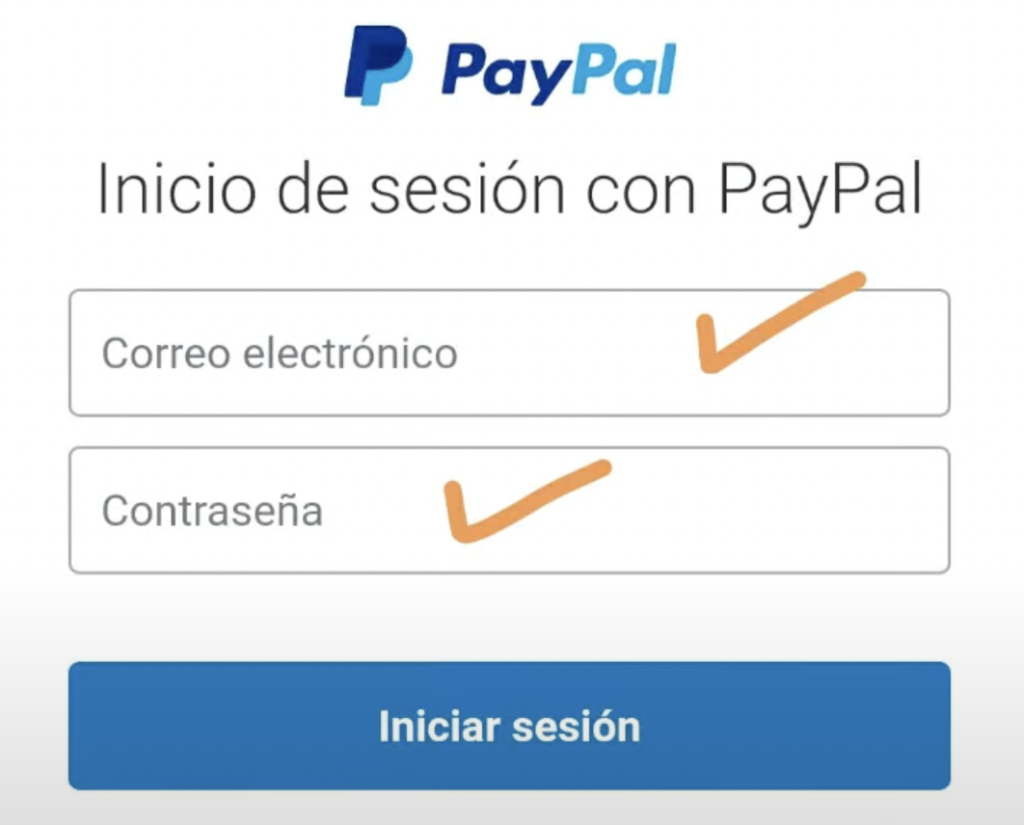 Iniciar sesión Paypal