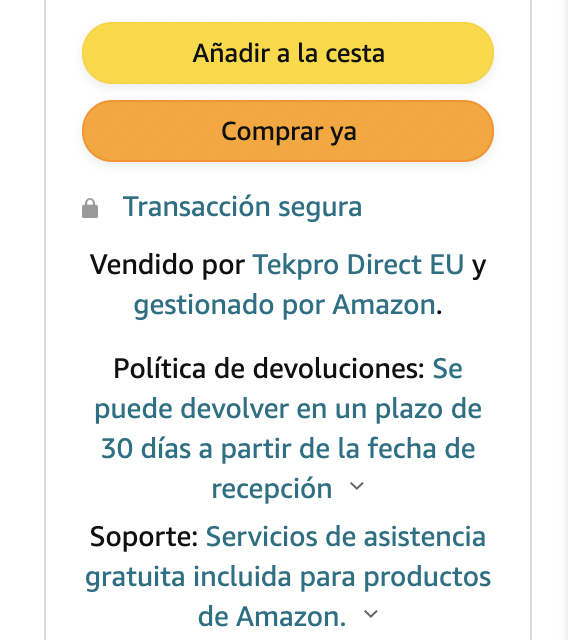 Política devolución Amazon